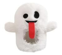 POPETPOP Cappello Fantasma Halloween in Peluche Bianco Cotone Pp, Accessorio Costume Divertente per Festa a Tema e Foto, Cappello Testa Fantasmino Adorabile