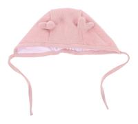 POPETPOP Cappello Neonata in Cotone Rosa 45-49cm, Orecchie Decorative | Morbido e Confortevole, per Testa e Orecchie del Ragazzo Ragazza, Uso Interno e Passeggiate nel Passeggino