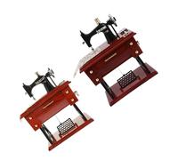 POPETPOP Carillon Vintage a Forma di Macchina da Cucire in Plastico Marrone, 2 Pezzi Meccanismo a Orologeria e Atmosfera Melodica per Decorazione Ufficio e Casa