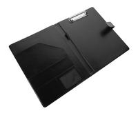POPETPOP Cartella Porta Documenti in Pu Design a Scomparti, Organizer Ufficio Nero Porta Biglietti da Visita per Back To School Party e Uso Professionale