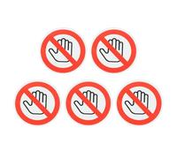 POPETPOP Cartelli Adesivi di Sicurezza Non Toccare 25 Mm, Set da 5 Etichette Rimovibili per Segnali di Avvertimento in Cantieri e Industrie, Adesivi Vinile Resistenti per Superfici Lisce