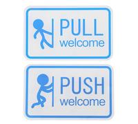 POPETPOP Cartello Autoadesivo Push-pull per Porta in Vetro Acrilico, Set 2 Pezzi Blu Brillante, Indicatore Spinta e Trazione per Uffici e Negozi