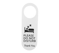 POPETPOP Cartello Porta Do Not Disturb Doppia Faccia in Acrilico Bianco Segnale Privacy per Hotel e Camere Insegna Appendibile per Pomello Resistente e Facile da Riconoscere