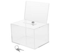 POPETPOP Cassetta per Donazioni Chiudibile a Chiave in Acrilico Trasparente Fessura, Contenitore Multifunzionale per Suggerimenti, Lettere e Raccolta Fondi, per Ufficio e Spazi Pubblici