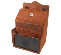 POPETPOP Cassetta Suggerimenti in Legno con Contenitore Donazioni Vintage per Ufficio Chiesa e Comunità Box Voto e Confidenziale Desktop e Parete