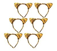 POPETPOP Cerchietti Orecchie da Tigre per Cosplay Set da 6 Pezzi, Fasce Leggere e Morbide per Chioma, Accessori Animali per Feste di Compleanno, Halloween e Giochi di Ruolo per Tutte