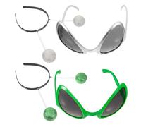 POPETPOP Cerchietto Alieno e Occhiali da Sole in Plastica e Ferro, Accessori Chioma per Feste e Foto, Set 1 Pezzo Decorazione Divertente e Stile Unico