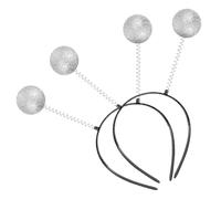 POPETPOP Cerchietto Argentato Palline in Schiuma, 5 Pezzi, Leggero e Comodo, Accessorio per Festa a Tema Spazio e Occasioni Festive