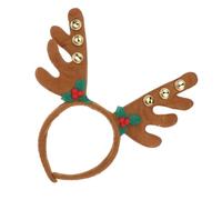POPETPOP Cerchietto con Corna di Renna Marrone in Plastica con Campanellini, Accessorio Natalizio Classico per Feste di Natale e Party in Maschera per Donne Adulte