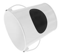 POPETPOP Cestino Immondizia da Scrivania in Ferro, Mini, Stile Vintage | Bianco, Design Lavagna, Compatto e Salvaspazio, per Ufficio e Piani Tavolo, Contenitore Pratico