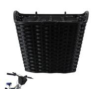 POPETPOP Cestino Portaoggetti in Plastica Intrecciata Copertura per Manubrio Bici da Città capacità Grande per Adulti Design Vintage