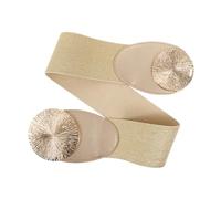 POPETPOP Cintura Elasticizzata Donna Decorativa Con Fibbie Dorate e Larga Per Abiti Cinturone Vita Alta Elegante Per Vestiti Moda Cintura Fascia Morbida e Comoda