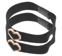 POPETPOP Cinturini Elastici per Scarpe Basse Cuore Nero per Bambine | Ricambio per Scarpe Basse, Adatti a Danza e Camminata, Elastico Resistente, Decorazione a Cuore