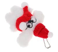 POPETPOP Ciondolo Portachiavi Cane di Peluche con Sciarpa Rossa e Occhiali, Accessorio Leggero e Morbido per Zaino e Borsa, Decorazione Moda per Donne e Ragazze