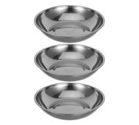 POPETPOP Ciotola per Bilancia Alimentare Digitale in Acciaio Resistenti 25 CM Vassoio per Bilancia Elettronica da Cucina da 3 Pezzi Piastra di Pesatura Precisa per Preparazione Pasti e