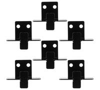 POPETPOP Clip in Acciaio Inossidabile Nero 6 Pezzi per Specchi senza Cornice Ganci Doppio Foro per Fissaggio Sicuro di Piastrelle e Pareti