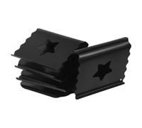 POPETPOP Clip per Aletta Parasole Supporto Salvaspazio in Metallo Nero Design a Stella 4 Pezzi Compatibile per Auto e Camion per Deodorante e Carte Sul Cruscotto