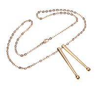 POPETPOP Collana Ciondolo a Bacchetta Da Tamburo in Acciaio Inossidabile, Collana Elegante Unisex Per Uomo e Donna, Accessorio Da Collo Per Feste e Serate, Catena 50cm 3.0mm Rosa Oro
