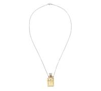 POPETPOP Collana Diffusore Olio Essenziale Bottiglia Vetro con Coperchio Corona Regolabile Pendente Fragranza per Donna Gioiello Memoriale Ambra Trasparente