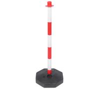 POPETPOP Colonnina Segnaletica di Avviso in Plastica Rosso e Bianco, Mobile, Ruote alla Base, per Avvisi Stradali e Limitazione Veicoli, Colonna di Sicurezza