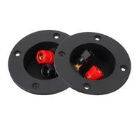 POPETPOP Connettori Terminali Altoparlanti in Metallo Nero 2 Pezzi Elevata Conducibilità e Resistenza alla Corrosione per Subwoofer e Casse Acustiche