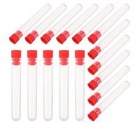 POPETPOP Contenitore Porta Aghi da Cucito Portatile 30 Tubi in Plastica Trasparente Tappo Rosso, Organizer Salvaspazio per Aghi a Mano, Custodia Compatta per Ricamo e Artigianato,