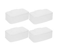 POPETPOP Contenitore Portatile Dispenser Compatto con Coperchio Ermetico Porta Salviette Umidificate Ricaricabile da 4 Unit per Salviettine Umidificate per Casa, Ufficio e Viaggio