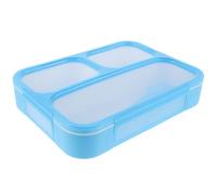 POPETPOP Contenitore Pranzo Bento Scomparti, Coperchio, Blu | Silicone e Plastica, Struttura Leggera, per Pasti Separati, Avanzi e Uso All'aperto