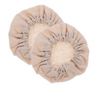 POPETPOP Copri Barattoli in Stoffa 2 Pezzi Beige Lavabile Riutilizzabile per Cucina Protegge Alimenti Conserva Freschezza