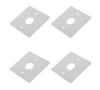 POPETPOP Copri Interruttore Luce Dimensioni 8,6x8,6cm in Acciaio Inox Argento 4 Pezzi Copertura Completa per Ristrutturazioni e Nuove Costruzioni per Foro da 1"