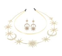 POPETPOP Copricapo Corona da Dea Cerchietto Stella e Accessori per Capelli in Lega e Cristallo per Compleanno Halloween e Matrimoni