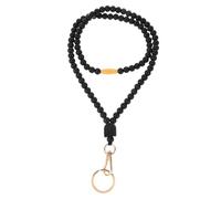 POPETPOP Cordoncino per Badge con Perline Nero Portabadge Elegante e Resistente Laccio Collo Multifunzionale per Id Chiavi e Borse