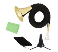 POPETPOP Corno da Caccia in Bemolle Maggiore in Ottone Laccato Oro, Strumento Musicale Portatile per Esercizi di Coordinazione Mani e Cervello, Suona Ovunque in Qualsiasi Colore Casuale