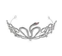 POPETPOP Corona a Serpente Egiziano in Lega Strass Copricapo da Sposa Leggero e Resistente per Matrimonio Fascia per Chioma da Festa e Compleanno Tiara da Donna per Halloween e