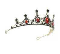 POPETPOP Corona Barocca Nera da Sposa Strass Copricapo in Lega per Matrimoni Compleanni e Eventi Speciali Accessorio Decorativo per Donna