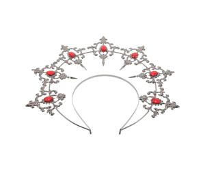 POPETPOP Corona per Capelli Metallo Fascia da Sposa Strass Copricapo da Donna per Mascherata e Cosplay Tiara da Dea per Compleanno e Feste