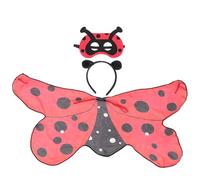 POPETPOP Costume Coccinella per Bambina con Decorazioni Cerchietto e Maschera Accessori Halloween e Spettacolo Design Antiscivolo e Comfort