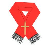 POPETPOP Costume Da Prete Per Cosplay Stola e Collana Accessorio Per Travestimenti Di Halloween e Feste