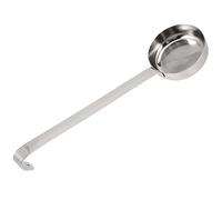 POPETPOP Cucchiaio in Acciaio Inossidabile per Salsa di Pizza, Mestolo Piatto con Manico Lungo, Cucchiaio dosatore per, Argento