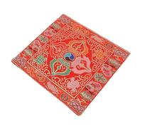 POPETPOP Cuscino Doppio Per Campana Tibetana Antiscivolo Resistente Per Ciotola Sonora Buddhismo, Accessorio Unico Per Meditazione e Preghiera, Supporto Stabile e Duraturo, Colore Rosso