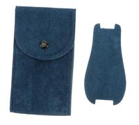 POPETPOP Custodia Per Orologio e Braccialetti Da Orologio in Velluto Perlato Blu Chiusura a Scatto, Organizer Compatto Portatile Per Viaggio e Protezione Antigraffio Per Orologi Da Uomo e Donna
