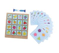 POPETPOP da Tavolo Educativo Memoria Istantanea Legno per Interattivo Genitore Figlio con Blocchi Forma Frutta Allenamento Cognitivo e Creatività Adatto per Dai Anni