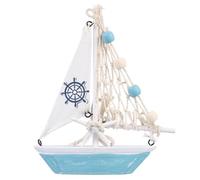 POPETPOP Decorativo di Veliero Legno per Interni Nautical Decor per Camera da Letto Soggiorno e Ufficio Stile Mediterraneo con Dettagli Naturali e Colori Vivaci