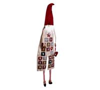 POPETPOP Decorazione Avvento Natalizio con Pupazzo in Lino e Lana Addobbo Appeso per Festa Natale Originale Cappello Rosso