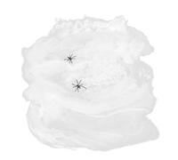 POPETPOP Decorazione con Bianca Estensibile Halloween Ragnatela e Ragni Finti in Plastica Cotone Spaventosa Facile da Appendere per Festa e Casa