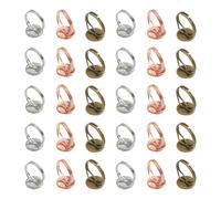 POPETPOP Decorazioni Intarsiate per Anelli da Dito 30 Pezzi Base Regolabile in Ferro per Gioielli Fai da Te Donna 16Mm Diametro Interno