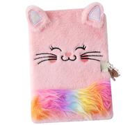 POPETPOP Diario Segreto Bambina in Morbido Peluche Gatto Rosa con Lucchetto Taccuino per Annotare Segreti Disegnare e Prendere Appunti Regalo per Bambine e Ragazze