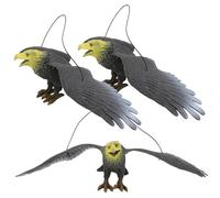 POPETPOP Dissuasore Uccelli Aquila 3 Pezzi in Plastica per Decorazioni Giardino Esterno, Ornamenti Sospesi per Cortile e Allontana Colombi