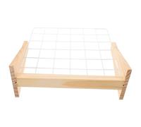 POPETPOP Espositore a Pannello Grigliato in Legno Massello, Supporto Foto e Gioielli Compatto per Fiere Artigianali, Esposizioni e Organizzazione da Tavolo