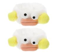 POPETPOP Fasce per Chioma Lava Viso in Peluche Grandi Occhi, Set da 2 Pezzi Elastiche e ad Asciugatura Rapida, Fascia per Trucco Spa Donna Adolescente, Accessorio Carino per Cura della